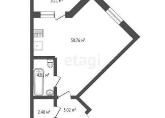 Продается квартира студия, 42.85 м2, Тюмень, улица Тимофея Кармацкого, 7, ЖК Ария