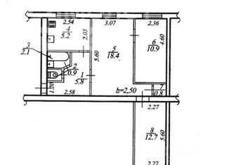 3-комнатная квартира на продажу, 60 м2, Краснодар, улица Димитрова, 137, улица Димитрова