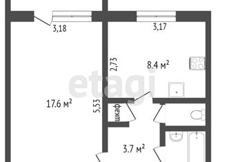 Продам однокомнатную квартиру, 35.1 м2, Симферополь, улица Маршала Жукова, 33