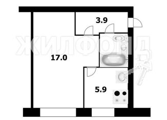 Продам квартиру студию, 29.6 м2, Новосибирск, улица Дмитрия Шамшурина, 22, улица Дмитрия Шамшурина