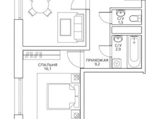 Продажа 1-ком. квартиры, 45.8 м2, Москва, улица Маргелова, 3к3, ЖК Авиатика