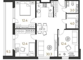 Продам 3-комнатную квартиру, 74.5 м2, Сестрорецк, улица Максима Горького, 2Ас2