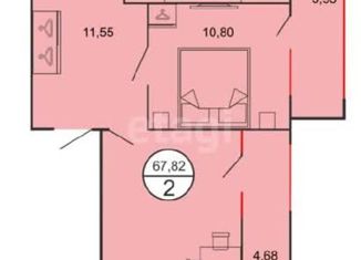 Продажа двухкомнатной квартиры, 68 м2, Ставрополь, улица Чапаева, 4/1Б, микрорайон Чапаевка