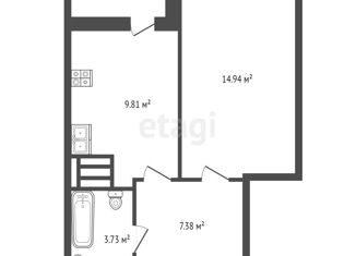 Продам 1-ком. квартиру, 40 м2, Ростов-на-Дону, ЖК Новый Горизонт, Тибетская улица, 1Вс3