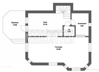 Продажа дома, 127.6 м2, деревня Ерюхино, Мятная улица