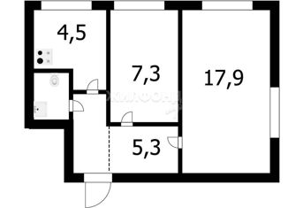 Продам двухкомнатную квартиру, 36.7 м2, Новосибирская область, улица Дмитрия Донского, 24