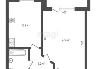 Продается 1-комнатная квартира, 44.2 м2, Ярославль, Брагинская улица, 15к2, Дзержинский район