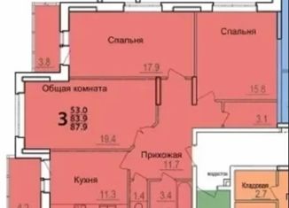 Продажа трехкомнатной квартиры, 87.8 м2, Тула, проспект Ленина, 142, ЖК Зеленстрой-2