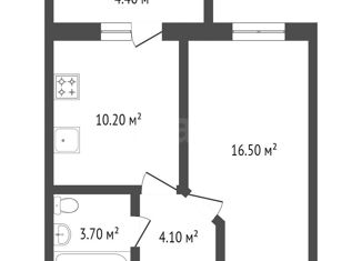 Продаю 1-ком. квартиру, 36.7 м2, Тюмень, улица Тимофея Кармацкого, 9, ЖК Ария