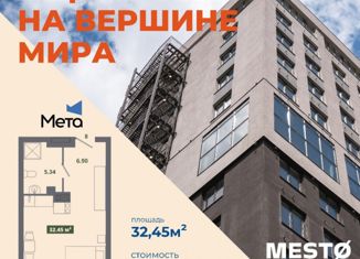 Продам квартиру студию, 32.45 м2, Новосибирск, Ипподромская улица, 15, метро Площадь Ленина