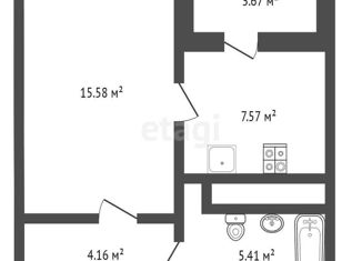 Продажа однокомнатной квартиры, 35.7 м2, Тюмень, улица Бакинских Комиссаров, 3, ЖК Жуков