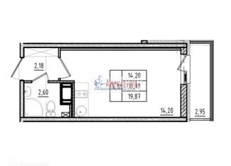 Продам квартиру студию, 18.98 м2, Мурино, Воронцовский бульвар, ЖК Краски Лета