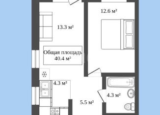 Продажа 2-комнатной квартиры, 40.4 м2, Новосибирск, метро Октябрьская, улица Никитина, 67