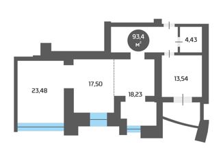 Продается квартира студия, 93.4 м2, Новосибирск, бульвар Молодёжи, 15, Советский район