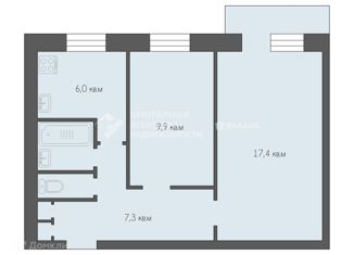 Продажа 2-комнатной квартиры, 45.1 м2, Рязань, улица Советской Армии, 20, район Песочня