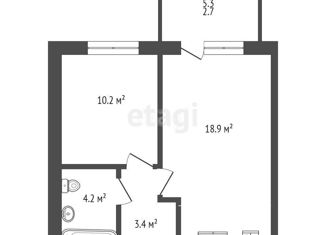 Продам 1-комнатную квартиру, 42 м2, Калининград, Ключевая улица, 27Б