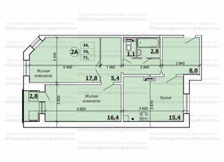 Продам двухкомнатную квартиру, 70.5 м2, Нижневартовск, Северная улица, 69