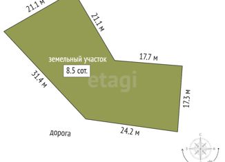 Продается земельный участок, 8.5 сот., село Белоглинка, Урожайная улица, 26К