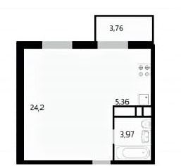 1-ком. квартира на продажу, 37.3 м2, Анапа, Мирная улица, 29, ЖК Радуга