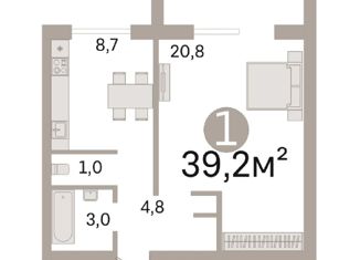 Продам 1-комнатную квартиру, 39.2 м2, Москва, Берёзовая аллея, 5, район Отрадное