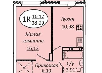 Продам однокомнатную квартиру, 38.99 м2, Новосибирск, метро Площадь Ленина, Красный проспект