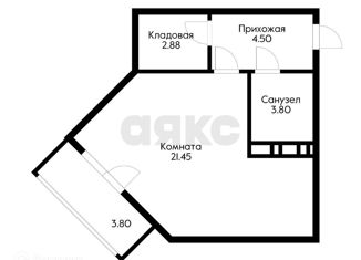 Продажа квартиры студии, 33.73 м2, Краснодар, Дубравная улица, 1, Дубравная улица