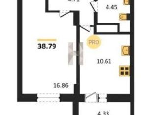 Продается 1-ком. квартира, 40.3 м2, посёлок Заклязьменский, Фоминская улица, 1