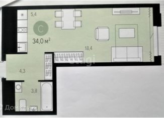 Продажа квартиры студии, 32 м2, Тюмень, ЖК Октябрьский, Воронинская улица, 45