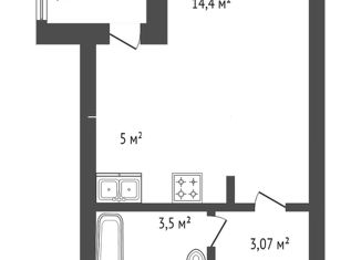 Квартира на продажу студия, 27.4 м2, Уфа, ЖК 8 Марта, Природная улица, 20