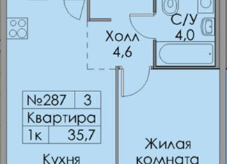 Продам 1-ком. квартиру, 35.7 м2, Москва, ЖК Амурский Парк, Амурская улица, 2Ас6