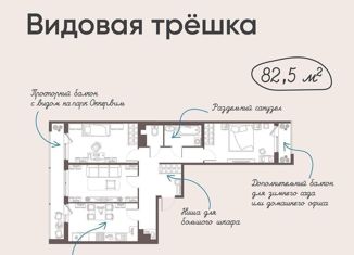 Продается трехкомнатная квартира, 82.5 м2, Кудрово, Европейский проспект, 22, ЖК Европейский парк
