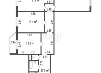 Продажа 3-комнатной квартиры, 90.3 м2, Санкт-Петербург, Планерная улица, 73к6, Планерная улица