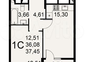 Продается 1-комнатная квартира, 37.5 м2, Рязань, Интернациональная улица, 20, ЖК Легенда
