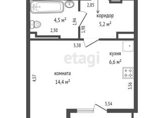 Продажа квартиры студии, 30.7 м2, Екатеринбург, улица Евгения Савкова, 4, ЖК Перемена