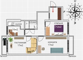 Продаю 3-комнатную квартиру, 73 м2, Нижний Новгород, улица Культуры, 4, Сормовский район