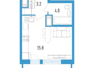 Продаю квартиру студию, 24.6 м2, Санкт-Петербург, бульвар Головнина, 3к1, бульвар Головнина