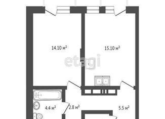 Продаю однокомнатную квартиру, 45 м2, Ярославль, район Всполье, улица Городской Вал, 15к2
