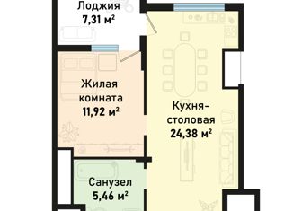 1-комнатная квартира на продажу, 49.07 м2, посёлок городского типа Черноморское, Евпаторийская улица, 12А