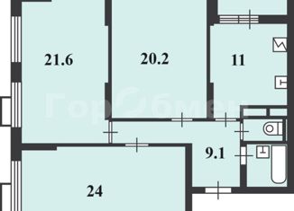 Трехкомнатная квартира на продажу, 90.6 м2, Москва, ЮВАО, Люблинская улица, 76к3