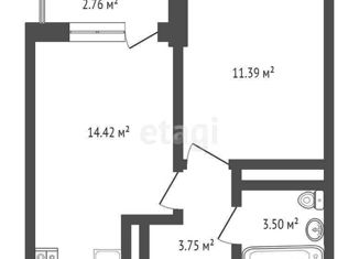 Однокомнатная квартира на продажу, 34.44 м2, деревня Мисайлово, микрорайон Пригород Лесное, 59