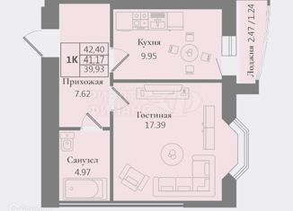 Продается 1-ком. квартира, 42.4 м2, Калининград, улица Александра Невского, 192К1, ЖК на Арсенальной