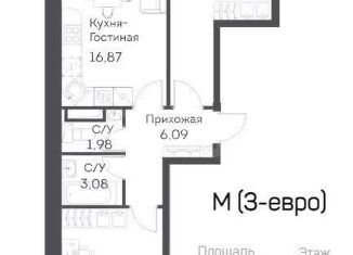 Продажа двухкомнатной квартиры, 58.4 м2, Москва, Рязанский проспект, 2/1к3М, метро Нижегородская