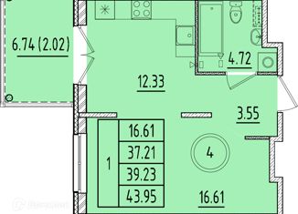 Продам 1-ком. квартиру, 37.21 м2, Санкт-Петербург, Образцовая улица, 6к3