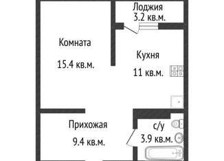 1-комнатная квартира на продажу, 39.5 м2, Краснодарский край, Питерская улица, 40к5
