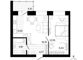 Двухкомнатная квартира на продажу, 47.4 м2, Берёзовский, улица Победы, 3Б, ЖК Уют-Сити