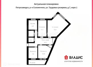 Продажа 4-комнатной квартиры, 80 м2, Карелия, улица Трудовых Резервов, 7/1