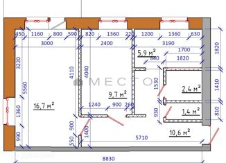 Продается двухкомнатная квартира, 46.7 м2, Москва, Бережковская набережная, 4, Бережковская набережная