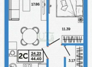 Продается двухкомнатная квартира, 47.8 м2, Уфа, улица Софьи Перовской, 24А