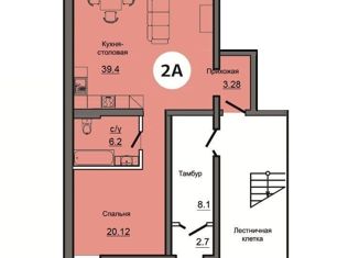 Продам 2-ком. квартиру, 69 м2, посёлок Красное Поле, улица Андрея Рублёва, 5