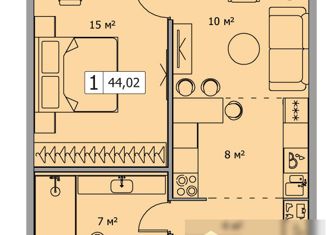 1-комнатная квартира на продажу, 43.62 м2, Москва, 4-я улица Марьиной Рощи, 12к1, ЖК Мод